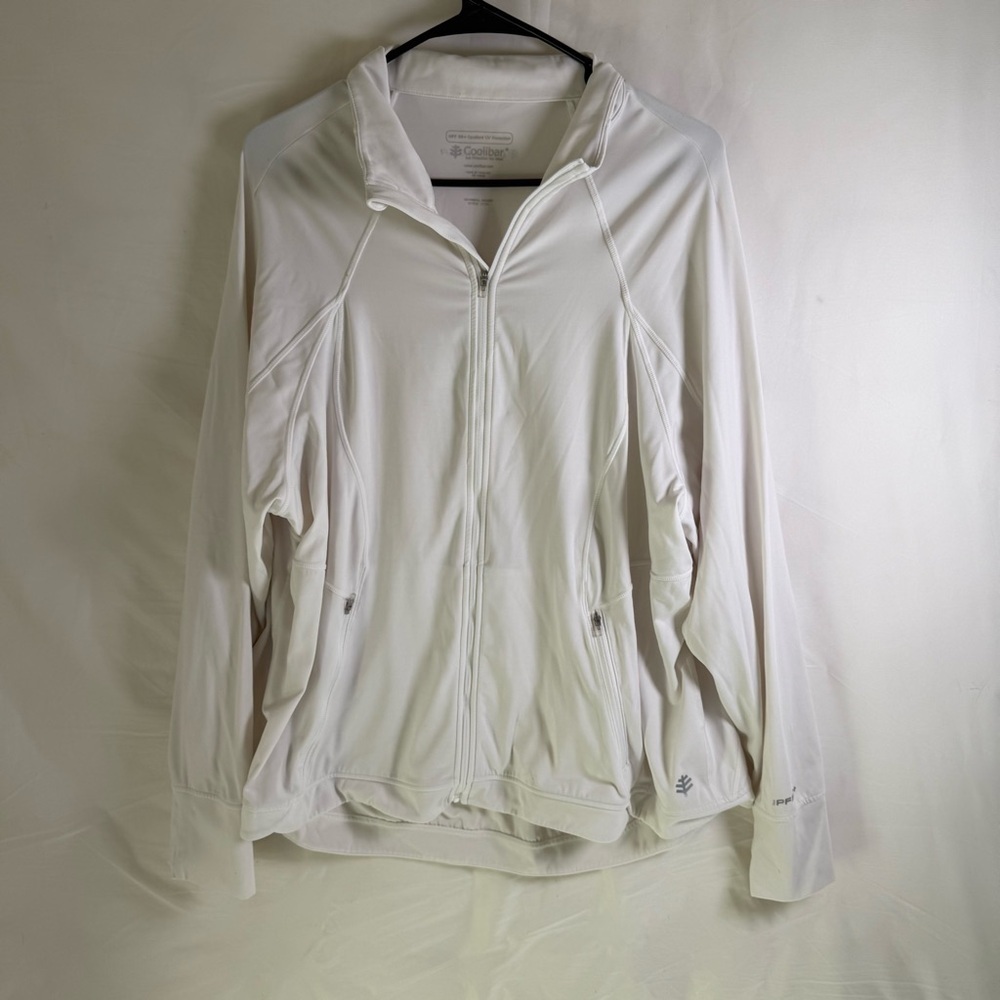 Coolibar Swim Jacket Women UPF 50+ Full Zip Long Sleeve Size 2XL